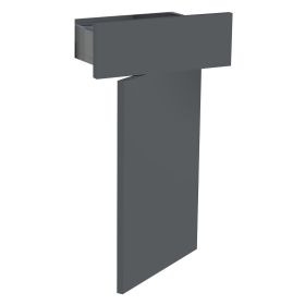 Kit façade meuble cuisine Gris Ardoise Mat 1 porte, 1 tiroir H. 71,7 cm L. 39,7 cm