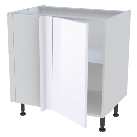 Meuble bas d'angle cuisine 1 porte H.87 cm x L. 80 cm - Blanc brillant