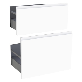 Kit façade meuble cuisine Blanc Mat Sans Poignée 2 casseroliers H. 71,7 cm L. 59,7 cm