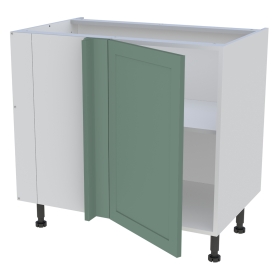 Meuble bas d'angle cuisine 1 porte H.87 cm x L. 90 cm - Vert sauge cadre