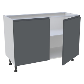 Meuble bas cuisine 2 portes H.87 cm x L. 120 cm - Gris ardoise mat sans poignee