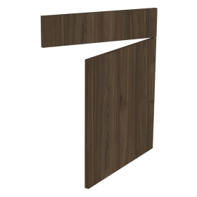 Kit façade meuble cuisine Noyer Foncé 1 porte, 1 faux tiroir H. 71,7 cm L. 59,7 cm