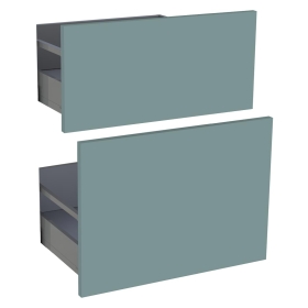 Kit façade meuble cuisine Vert Opale Mat 2 casseroliers H. 71,7 cm L. 59,7 cm