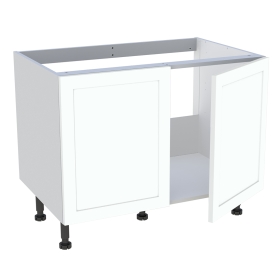 Meuble bas cuisine 2 portes pour évier timbre H.72,6 cm x L. 90 cm  - Blanc cadre