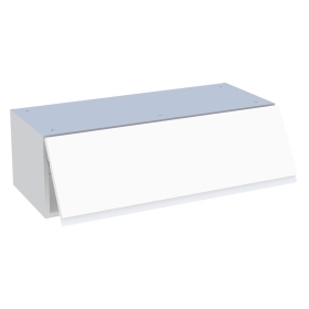 Meuble haut cuisine 1 porte relevante H.28,8 cm x L. 90 cm - Blanc mat sans poignée