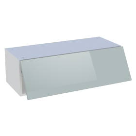 Meuble haut cuisine 1 porte relevante H.28,8 cm x L. 90 cm - Gris cendre brillant
