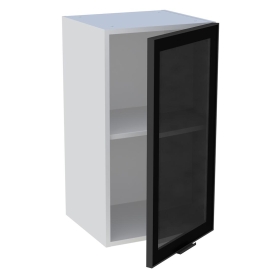 Meuble haut cuisine 1 porte H.72 cm x L. 40 cm - Porte vitrée noire