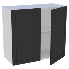 Meuble haut cuisine 2 portes H. 72 cm x L. 80 cm - Noir cadre