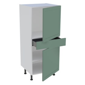 Demi colonne cuisine 1 tiroir, 2 portes H.129,6 cm x L. 60 cm - Vert sauge cadre