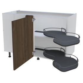 Meuble bas cuisine 1 porte H. 87 cm x L. 120 cm - BSA120G - Noyer foncé