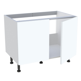 Meuble bas cuisine 2 portes pour évier timbre H.72,6 cm x L. 90 cm  - Blanc mat