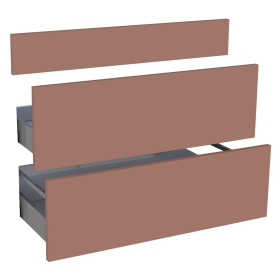 Kit façade meuble cuisine Terracotta Mat 1 faux tiroir, 2 casseroliers H. 71,7 cm L. 89,7 cm
