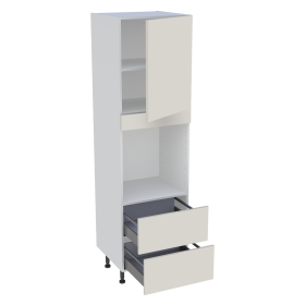Colonne cuisine 1 porte, 2 casseroliers H.216,6 cm x L. 60 cm - CF2C1P - Lin mat