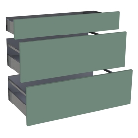 Kit façade meuble cuisine Vert Sauge Mat 1 tiroir, 2 casseroliers H. 71,7 cm L. 89,7 cm