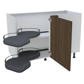 Meuble bas cuisine 1 porte H. 87 cm x L. 120 cm - BSA120D - Noyer foncé