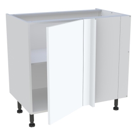 Meuble bas d'angle cuisine 1 porte H.87 cm x L. 90 cm - Blanc mat