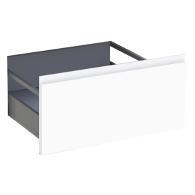 Kit façade meuble cuisine Blanc Mat Sans Poignée 1 casserolier H. 28,5 cm L. 59,7 cm