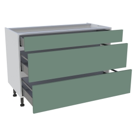 Meuble bas cuisine 1 tiroir, 2 casseroliers H.87 cm x L. 120 cm - Vert sauge mat