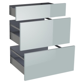 Kit façade meuble cuisine Gris Cendre Brillant 1 tiroir, 2 casseroliers H. 71,7 cm L. 59,7 cm