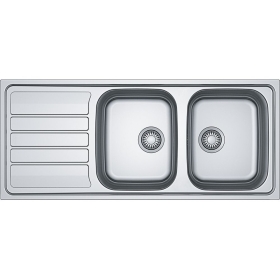 Evier inox 2 cuves avec égouttoir