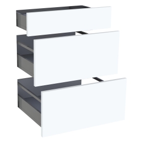 Kit façade meuble cuisine Blanc Mat 1 tiroir, 2 casseroliers H. 71,7 cm L. 59,7 cm
