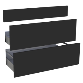 Kit façade meuble cuisine Noir Mat 1 faux tiroir, 2 casseroliers H. 71,7 cm L. 89,7 cm