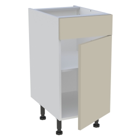 Meuble bas cuisine 1 porte, 1 faux tiroir H. 87 cm x L. 40 cm - Beige mat