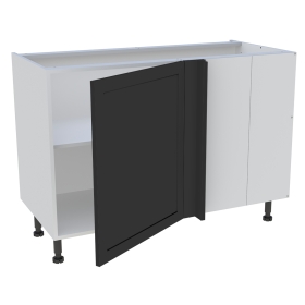 Meuble bas d'angle cuisine 1 porte H.87 cm x L. 120 cm - Noir cadre
