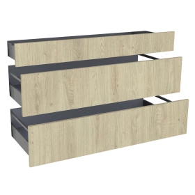 Kit façade meuble cuisine Chêne Naturel 1 tiroir, 2 casseroliers H. 71,7 cm x L. 119,7 cm