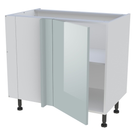 Meuble bas d'angle cuisine 1 porte H.87 cm x L. 90 cm - Gris cendre brillant