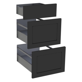 Kit façade meuble cuisine Noir Cadre 1 tiroir, 2 casseroliers H. 71,7 cm L. 39,7 cm
