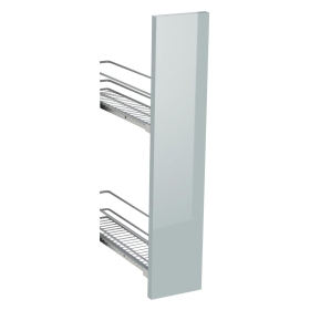 Kit façade meuble cuisine Gris Cendre Brillant 1 porte H. 71,7 cm L. 14,7 cm