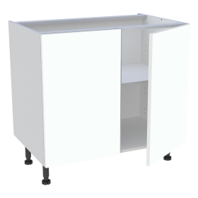 Meuble bas cuisine 2 portes H.87 cm x L. 90 cm - Blanc chaud mat