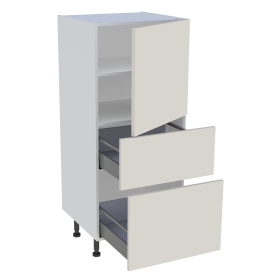 Demi colonne cuisine 1 porte, 2 casseroliers H.129,6 cm x L. 60 cm - Lin mat