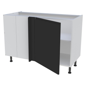 Meuble bas d'angle cuisine 1 porte H.87 cm x L. 120 cm - Noir mat sans poignée