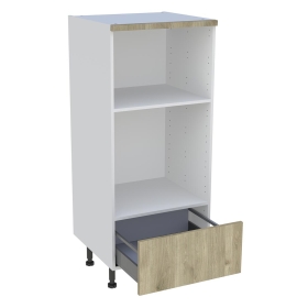 Demi colonne cuisine 1 casserolier H.129,6 cm x L. 60 cm - Chêne doré