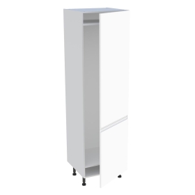 Colonne cuisine pour réfrigérateur avec 2 portes H.201,6 cm x L. 60 cm - Blanc Mat Sans Poignée