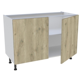 Meuble bas cuisine 2 portes H.87 cm x L. 120 cm - Chêne doré
