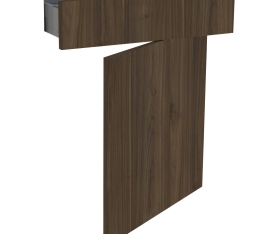 1x Kit façade meuble cuisine Noyer Foncé 1 porte, 1 tiroir H. 71,7 cm L. 59,7 cm