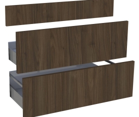 1x Kit façade meuble cuisine Chêne Doré 1 faux tiroir, 2 casseroliers H. 71,7 cm L. 89,7 cm