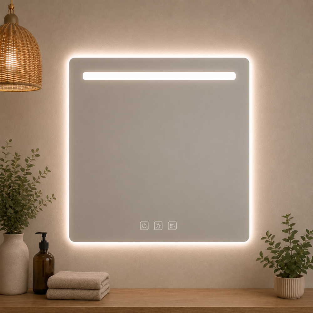 Meuble de salle de bain suspendu 60 cm 2 tiroirs avec vasque céramique - Vert Opale Mat
