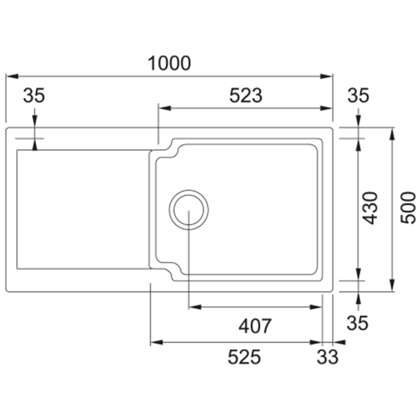 Evier 1 grande cuve résine blanc - Franke FRKIT1XWH