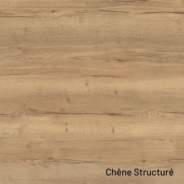 Meuble de salle de bain suspendu 120 cm 2 tiroirs avec vasque céramique - Chêne Structuré - Avec colonne