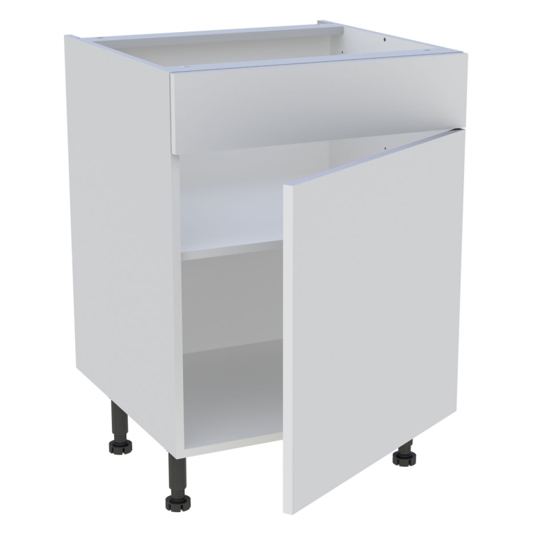 Meuble bas cuisine 60 cm avec 1 porte et 1 faux-tiroir