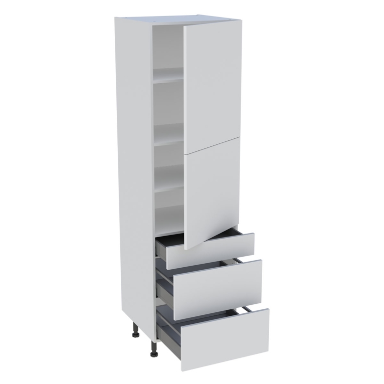 Colonne cuisine 60 cm avec 2 portes et 3 tiroirs casseroliers